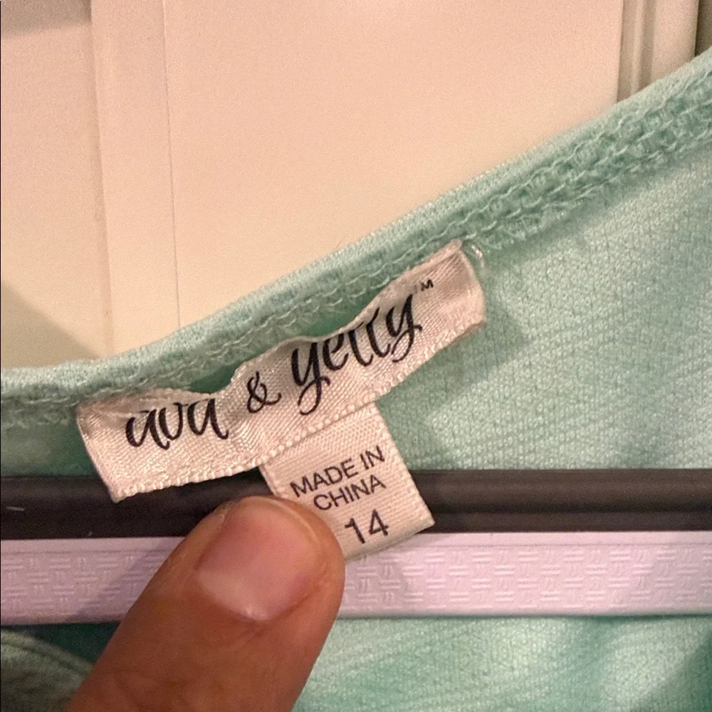 KIDS Size :14 Mint Green Cap Sleeve Dress- New without tags - Picture 2 of 3